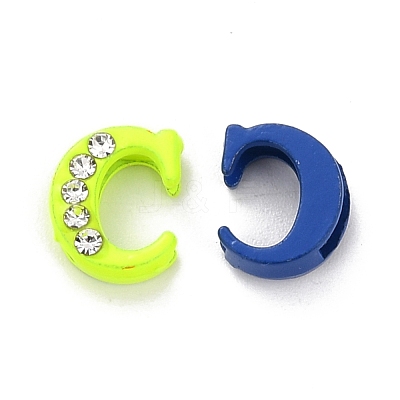 Spray Painted Zinc Alloy Slide Charms ALRI-WH0005-13C-1