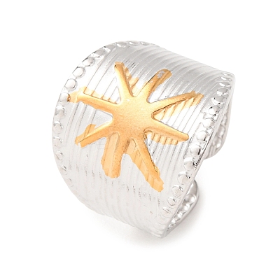 304 Stainless Steel Cuff Open Rings for Women SA-CBABC9E-05D-GP-1