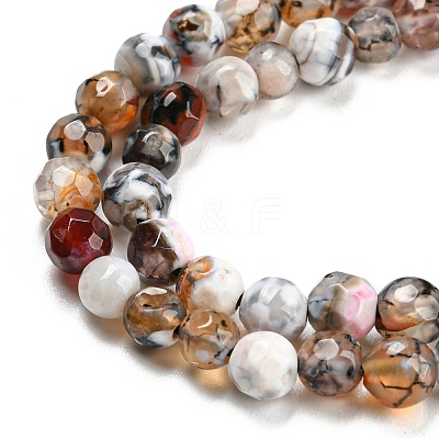 Dyed Natural Fire Crackle Agate Beads Strands G-G007-01G-1