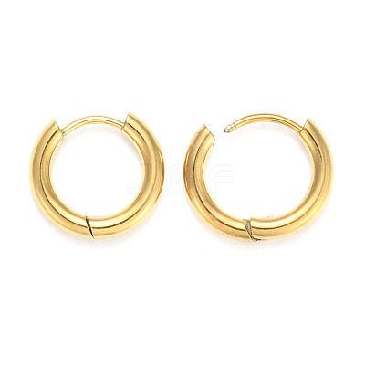 Ion Plating(IP) 304 Stainless Steel Huggie Hoop Earrings EJEW-O087-06F-G-1