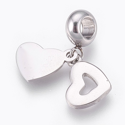304 Stainless Steel European Dangle Charms STAS-O097-58P-1
