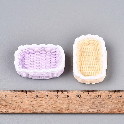 Opaque Resin Rattan Basket Display Decorations DJEW-T001-02M-1
