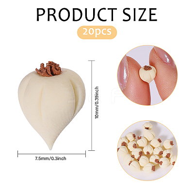 20Pcs Resin Simulation Garlic Model AJEW-CA0004-64-1