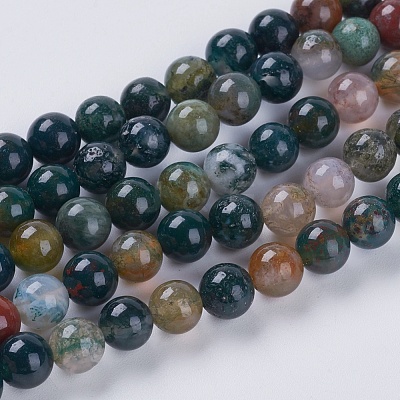 Natural Indian Agate Beads Strands X-G-G515-6mm-05-1