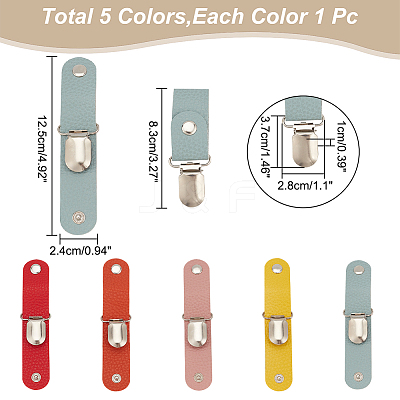 5Pcs 5 Colors Iron Hat Clips FIND-WR0010-59A-1