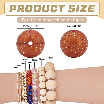 50Pcs 5 Colors Food Grade Eco-Friendly Silicone Focal Beads SIL-PH0001-27-1
