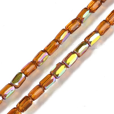 Electroplate Glass Chevron Beads Strands GLAA-Q101-02A-AB01-1