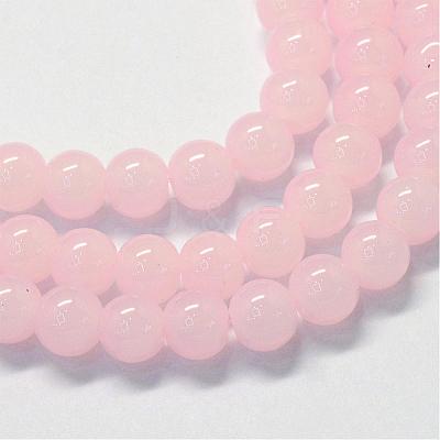 Baking Paint Imitation Jade Glass Round Bead Strands DGLA-Q021-6mm-02-1