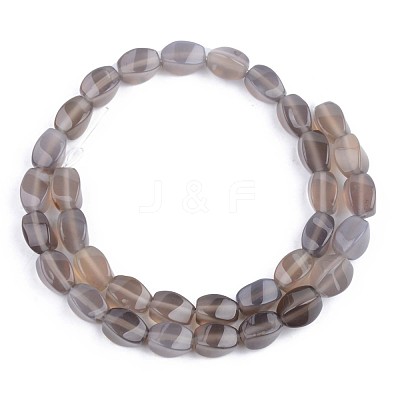 Natural Grey Agate Beads Strands G-S359-125-1
