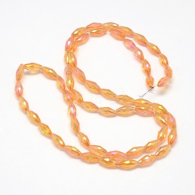 Electroplate Crystal Glass Rice Beads Strands EGLA-F042-A-1