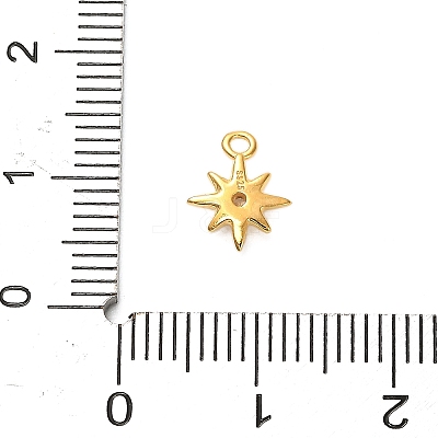 925 Sterling Silver Clear Cubic Zirconia 8-Pointed Star Charms STER-U009-06G-01-1