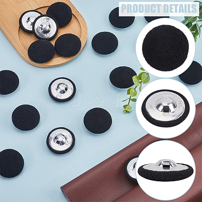 20Pcs Iron with Cloth Buttons BUTT-GF0003-76B-1