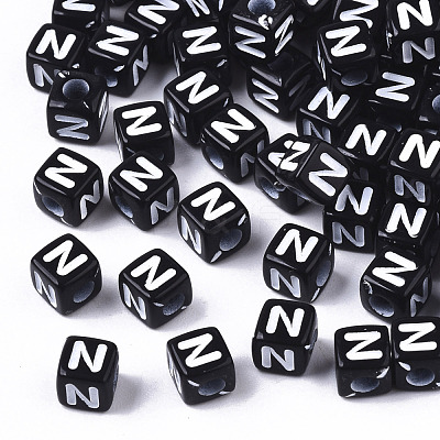Opaque Acrylic Beads SACR-N002-01N-1
