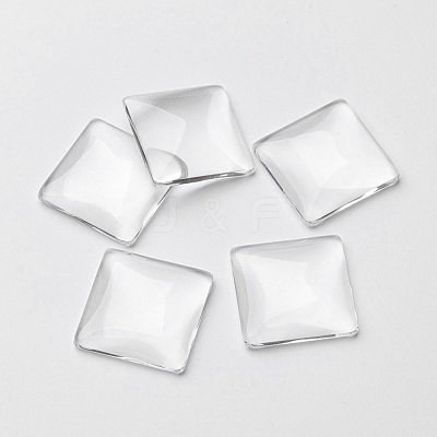 Transparent Glass Square Cabochons GGLA-S022-20mm-1