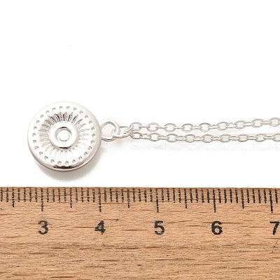 304 Stainless Steel Flat Round Coin Pendant Cable Chain Necklaces for Women LS-STAS-Z108-02S-01-1