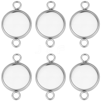 60Pcs 304 Stainless Steel Cabochon Connector Settings STAS-BBC0009-57B-1