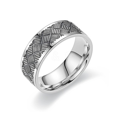 201 Stainless Steel Cross Pattern Finger Rings for Men FS-WGDD078-15-1