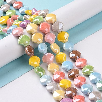 Glazed Porcelain Beads Strands X-PORC-K003-03-1