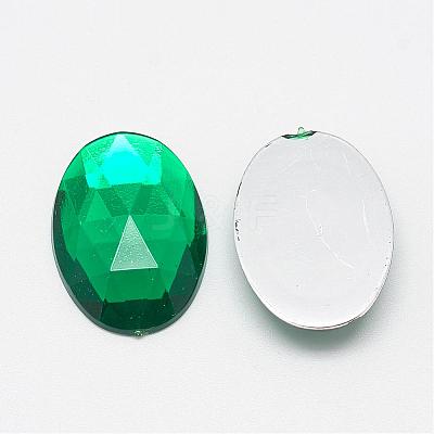 Acrylic Rhinestone Flat Back Cabochons GACR-Q011-18x25-12-1