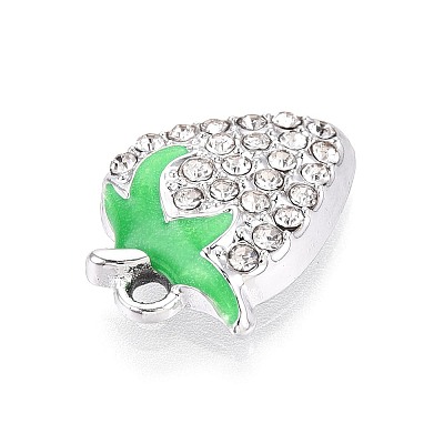 Alloy Rhinestone and Enamel Pendants PALLOY-T092-42P-01-1
