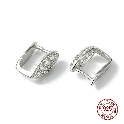 Anti-Tarnish Rhodium Plated 925 Sterling Silver Micro Pave Cubic Zirconia Pendant Bails X-STER-P034-21P-1