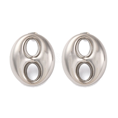 Oval 304 Stainless Steel Stud Earrings LS-EJEW-A125-79B-P-1