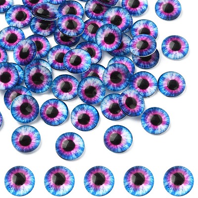 Flat Back Glass Cabochons GGLA-YW0002-10mm-02G-1