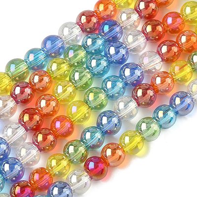 Electroplate & Gradient Color Glass Beads Strands LAMP-M023-03-03-1