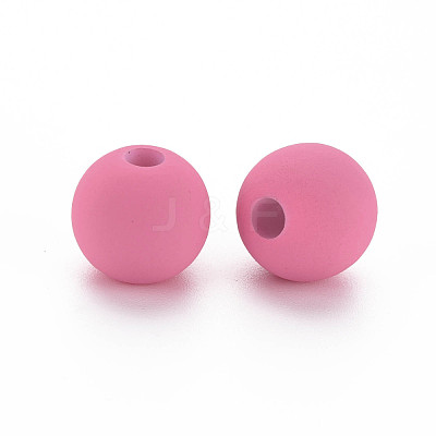 Rubberized Style Acrylic Beads MACR-T042-04A-01G-1