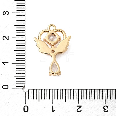 Brass Micro Pave Clear Cubic Zirconia Pendants KK-F916-34G-1