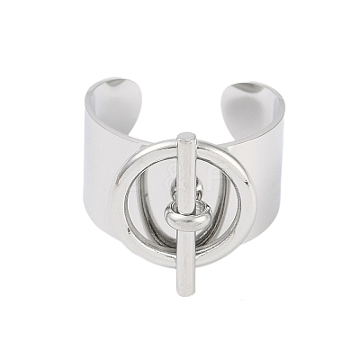 Non-Tarnish 304 Stainless Steel Circular & Rod-shaped Open Cuff Rings RJEW-C095-01P-1