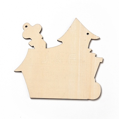 Single Face Printed Wood Big Pendants WOOD-I010-09G-1