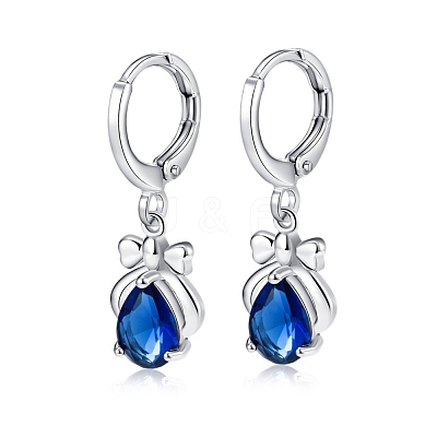Platinum Tone Stainless Steel Dangle Earrings EJEW-EE0002-04B-1