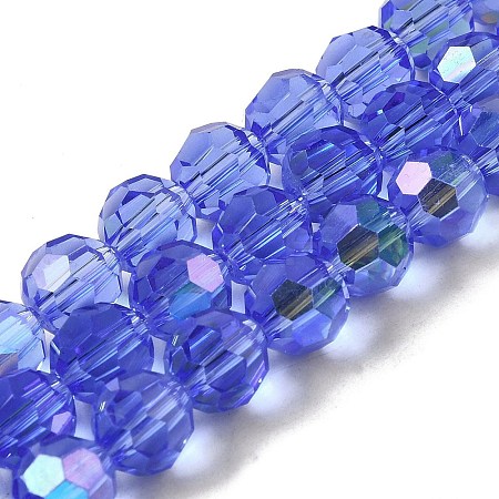 Electroplate Transparent Glass Beads Strands LS-EGLA-A035-T8mm-L14-1