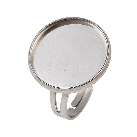304 Stainless Steel Cuff Ring Components STAS-D372-06P-06-1