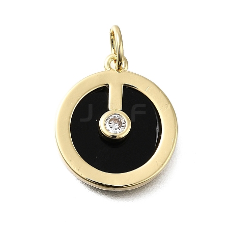 Brass Micro Pave Cubic Zirconia Pendants KK-S523-11G-1
