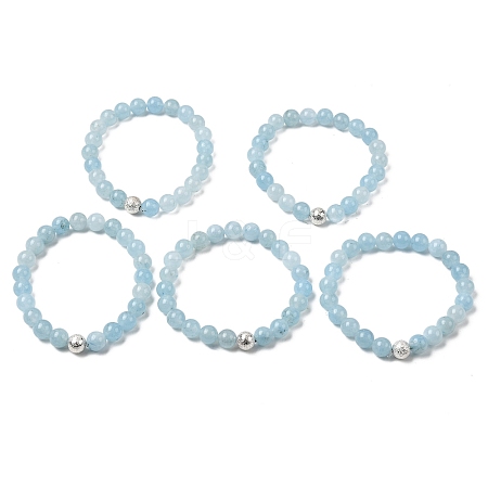 Natural Quartz(Dyed) Stretch Bracelets BJEW-JB01699-05-1