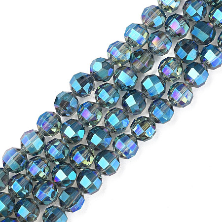 Transparent Electroplate Glass Beads Strands EGLA-N006-038C-1