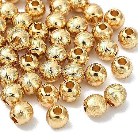 SHEGRACE Brass Textured Round Beads XGRPCU095-298G-1