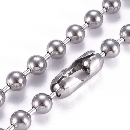 Non-Tarnish 304 Stainless Steel Ball Chain Necklace NJEW-G340-05P-03-1