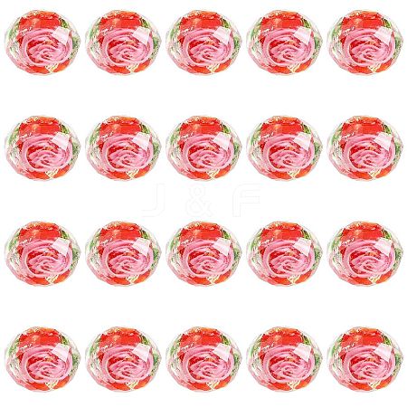 20Pcs Handmade Foil Lampwork Beads FOIL-SZ0001-03B-1