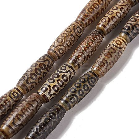 Tibetan Style dZi Beads Strands G-A024-01E-1