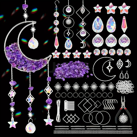 DIY Amethyst Sun Catcher Making Material Kit PW-WGD87FC-02-1