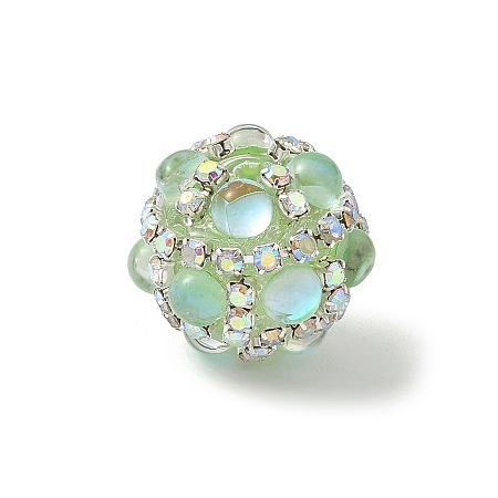 Sparkling Acrylic Encrusted Round Beads CLAY-NH0003-03S-05-1