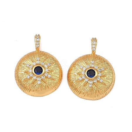 Brass Micro Pave Cubic Zirconia Pendants KK-F941-38B-G-1