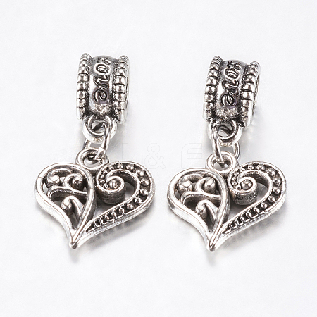 15Pcs Tibetan Style Alloy European Dangle Charms MPDL-ZF0001-02-1