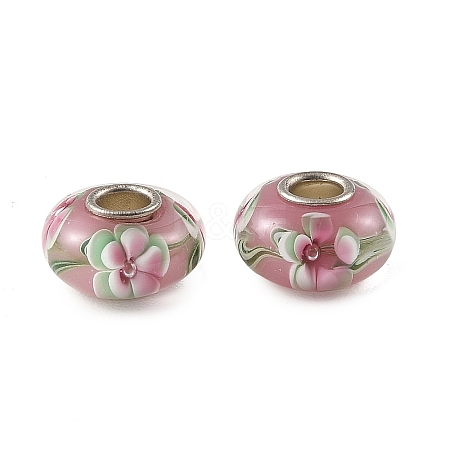 Lampwork & Brass Core European Beads LAMP-P019-01P-29-1