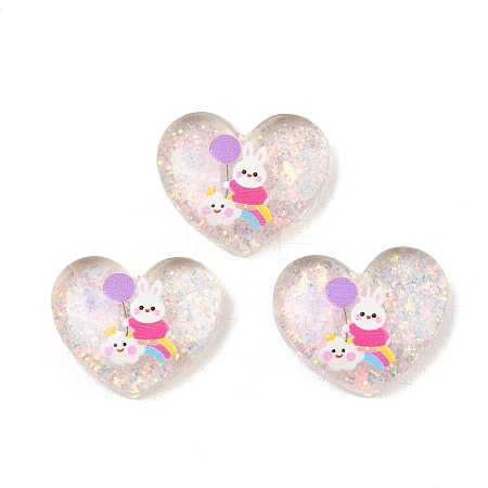 Printed Translucent Epoxy Resin Cabochons RESI-XCP0002-63B-1