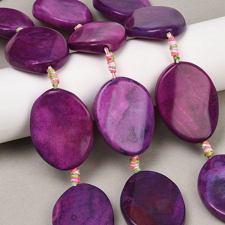 Natural Fire Crackle Agate Beads Strands G-P605-L03-01B-1