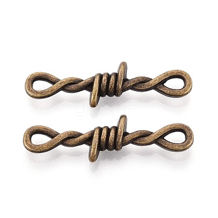 Tibetan Style Zinc Alloy Barbed Wire Links Connector Charms TIBE-N016-01AB-1